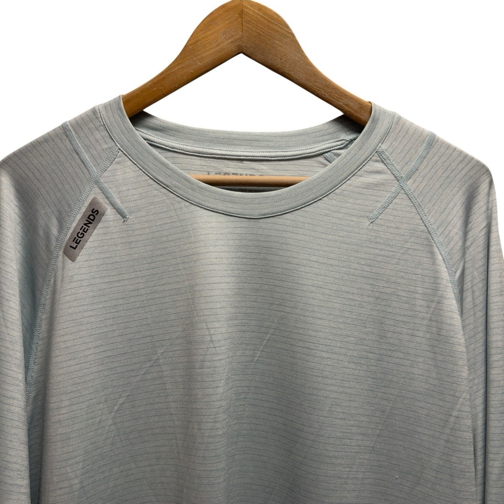 Legends Mens Sz XXL Athletic Light Blue L/S Performance Gym Running Enzo T-Shirt